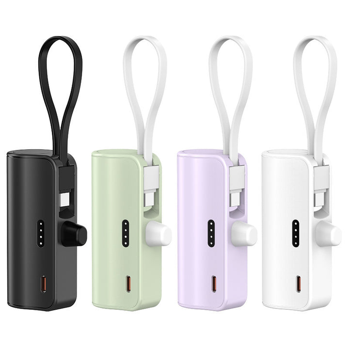 Portable power bank with integrated charging cable and compact design Bowlift