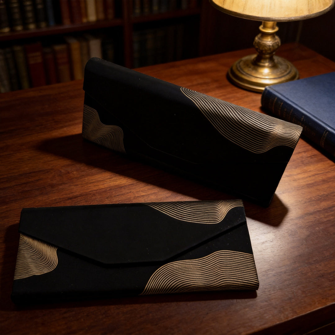 Magnetic Hard Sunglasses Case with Wave Line Pattern Bowlift