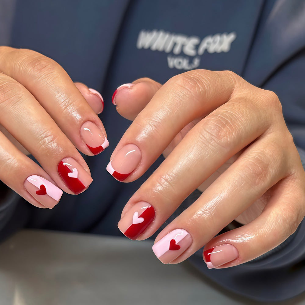 Artistic Heart Motif Art Nails Bowlift
