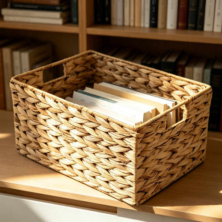 Woven Rectangular Storage Basket Bowlift