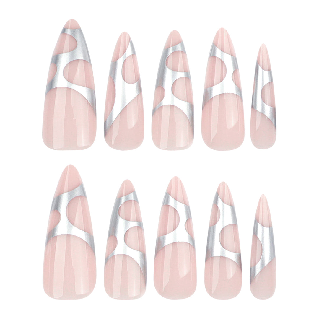 Artful stiletto nails with modern design Bowlift