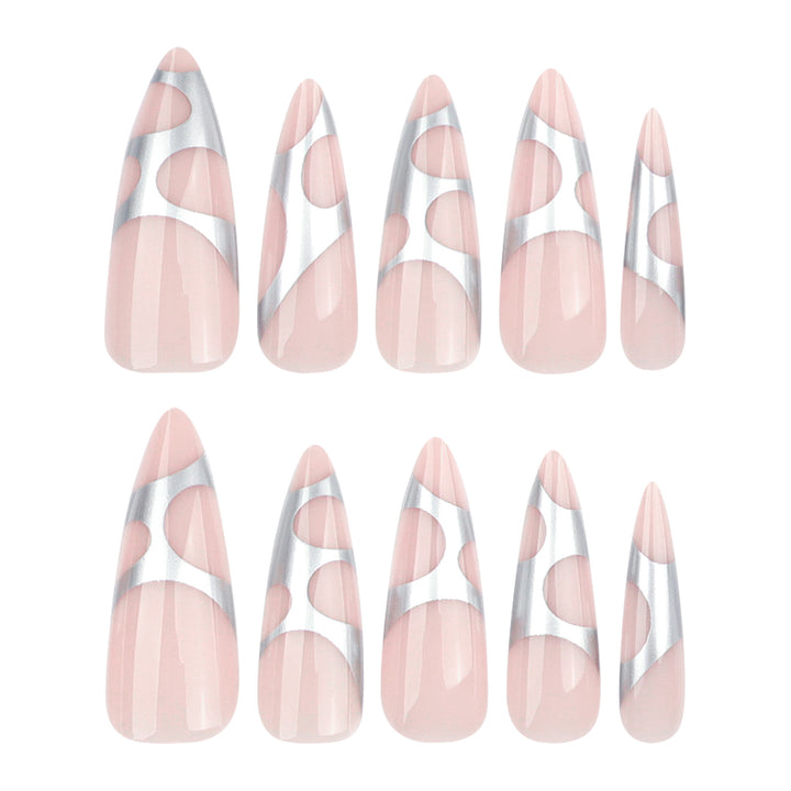 Artful stiletto nails with modern design Bowlift