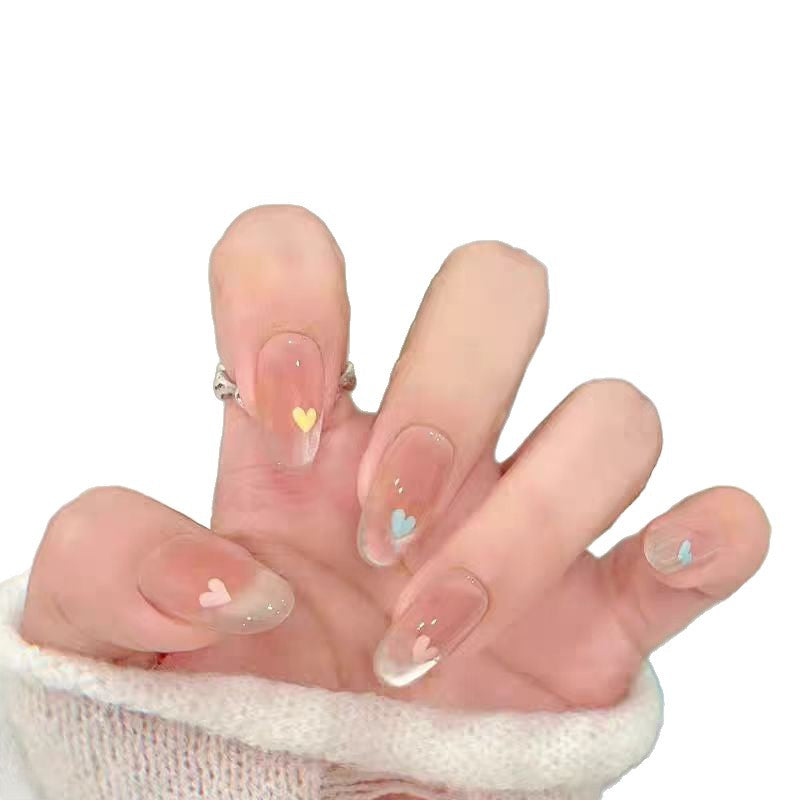 Stylish Heart-Accented Press-On Nail Set Bowlift