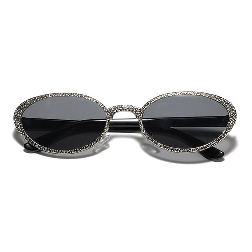 Women Glamorous Sunglasses with Sparkling Frame Decoration Bowlift
