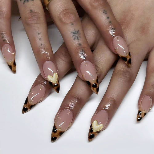 Artistic stiletto nails with trendy animal print Bowlift