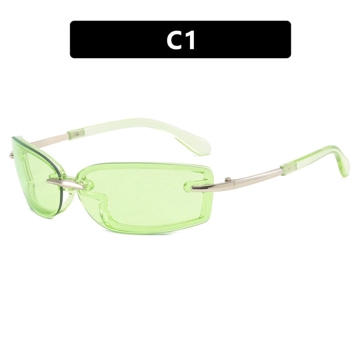 Women's fashionable sunglasses in futuristic design and transparent frame Bowlift