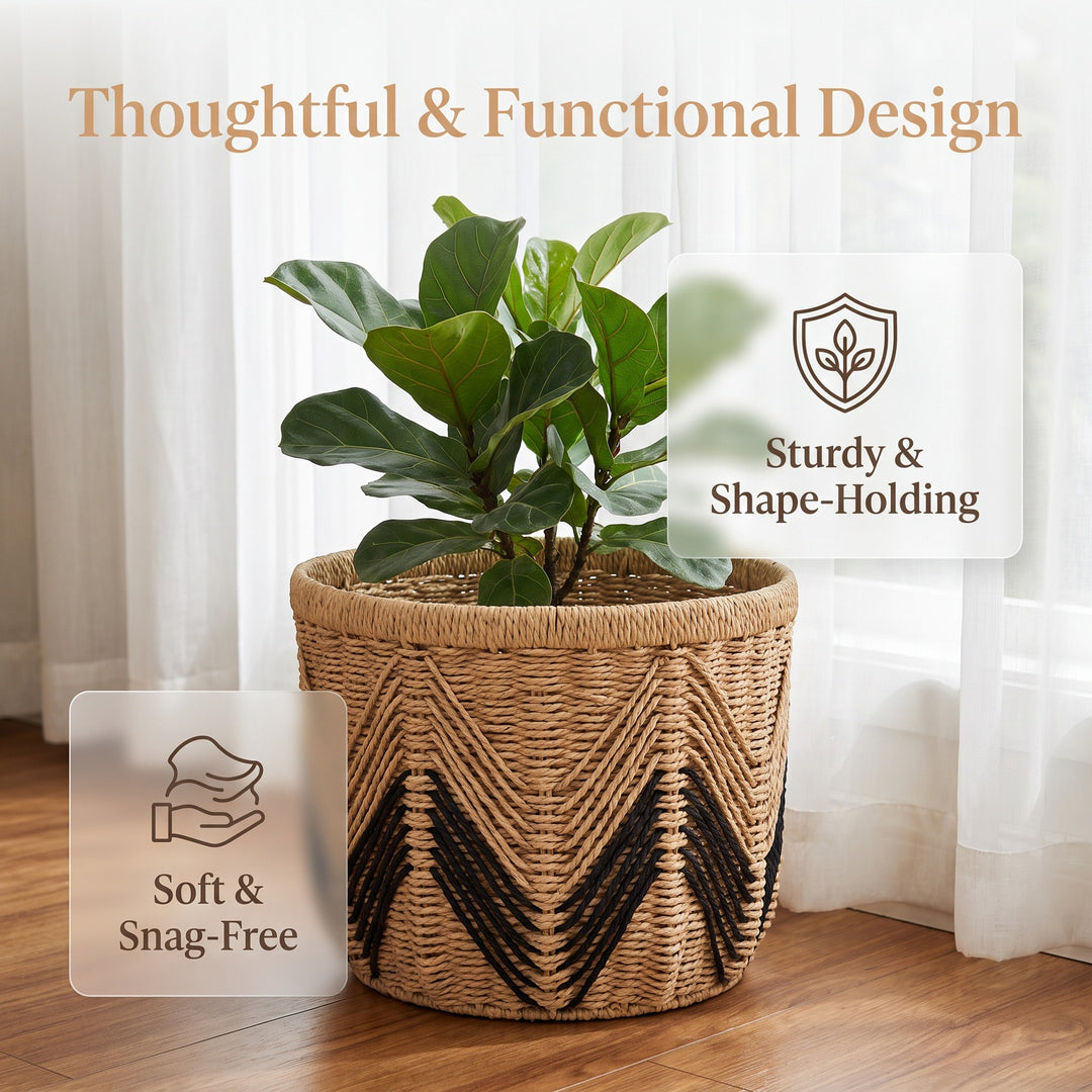 Storage basket with stylish zigzag pattern Bowlift