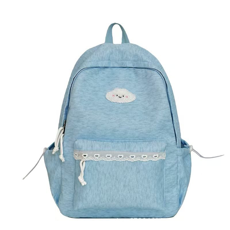 Backpack with Playful Cloud Design and Practical Compartments Bowlift