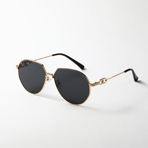 Ladies stylish oval sunglasses with fashionable metal frame Bowlift