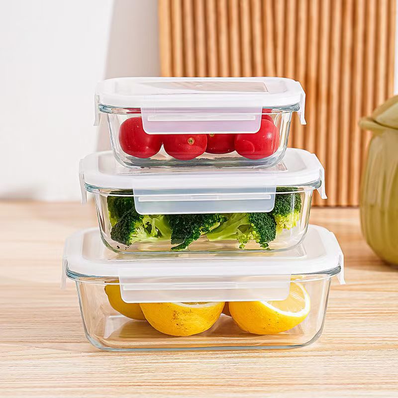 Stackable Airtight Borosilicate Glass Meal Prep Container Set with Leakproof Lids Bowlift