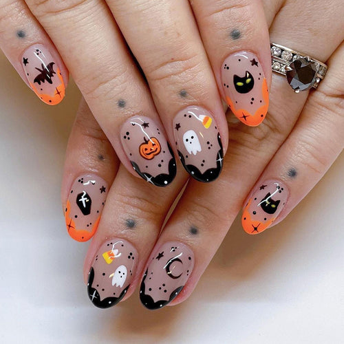 Halloween-Themed Press-On Nail Art Set Bowlift