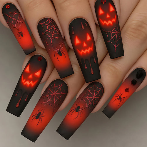 Spooky Themed Press-On Nail Art Bowlift