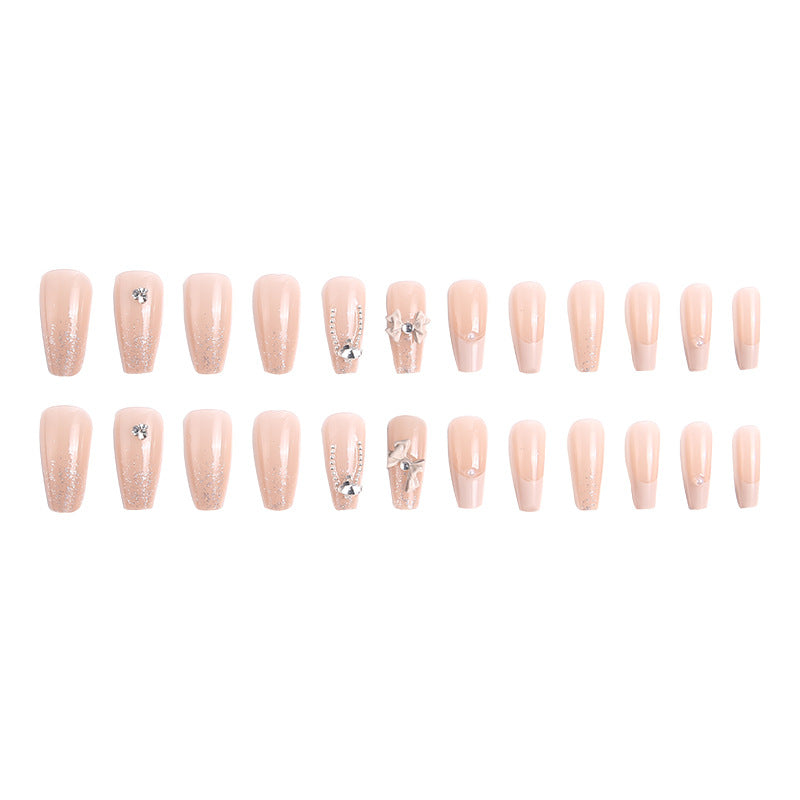 Glamorous artificial nails with glitter design Bowlift