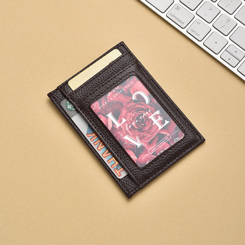 Premium Textured Leather Card Holder Bowlift
