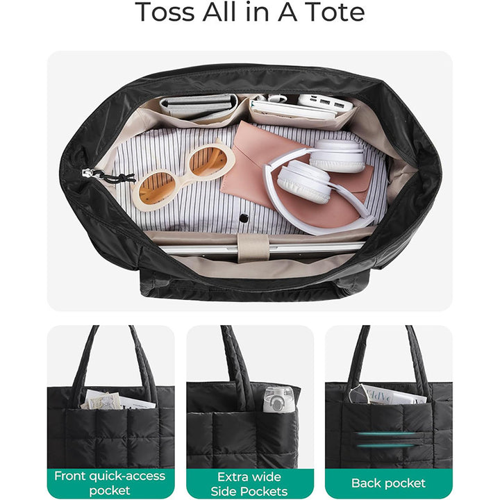Padded tote bag with comfortable interior organizer Bowlift