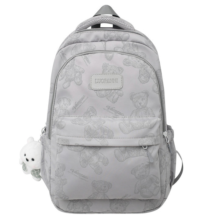Backpack Made of Durable Nylon with Cute Bear Pattern Bowlift