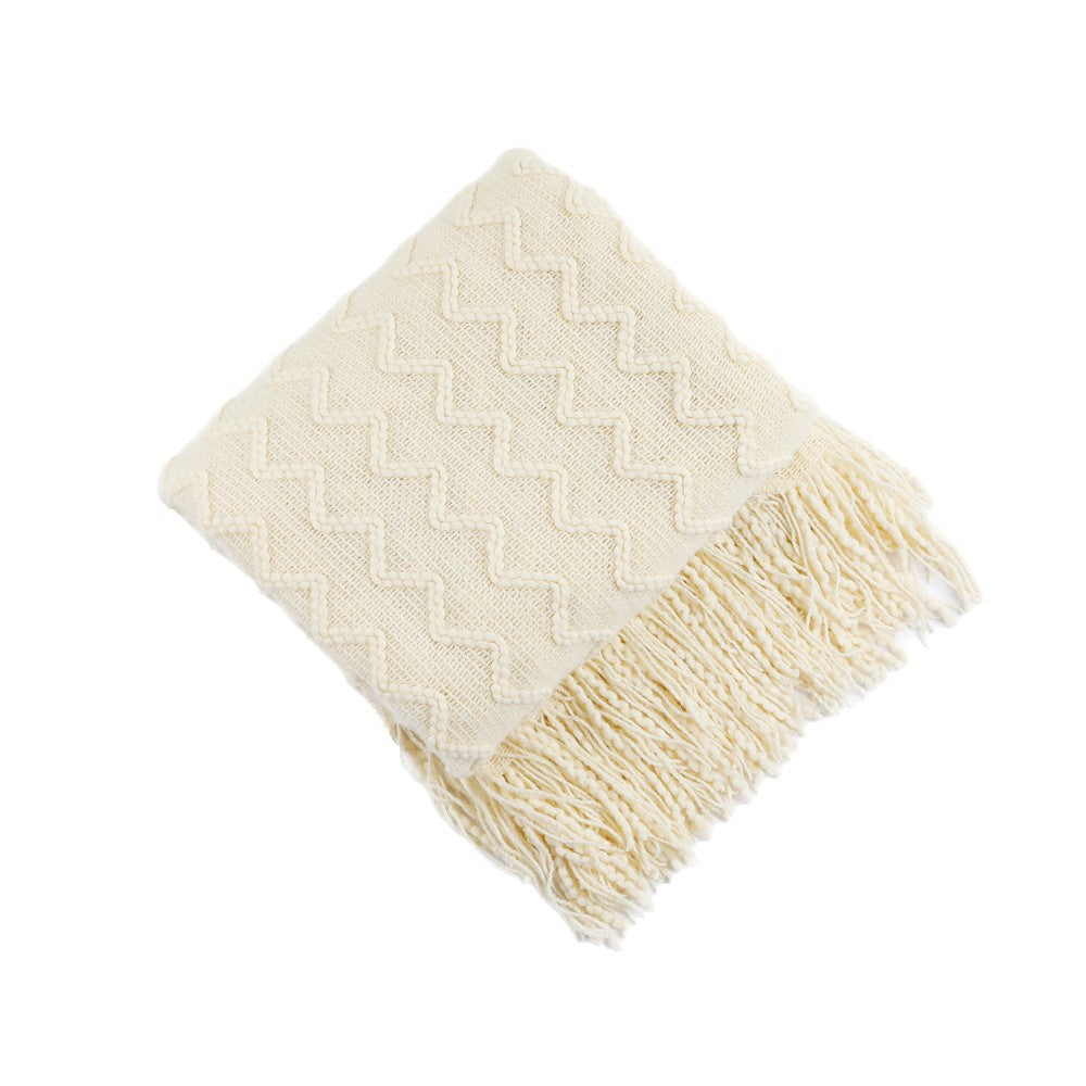 Women’s knitted blanket with textured wave pattern Bowlift