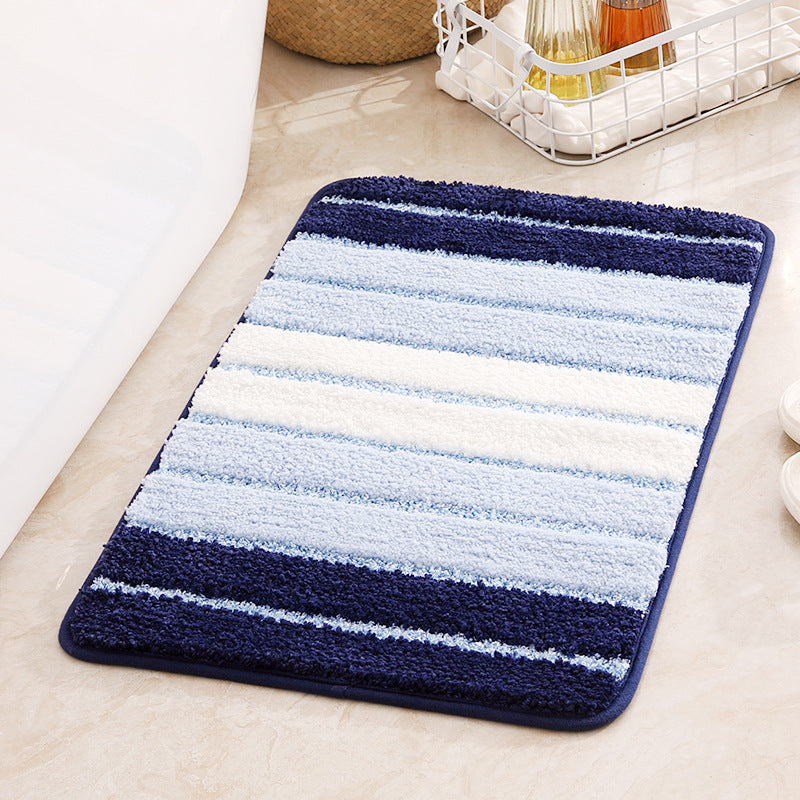 Plush Striped Bath Mat