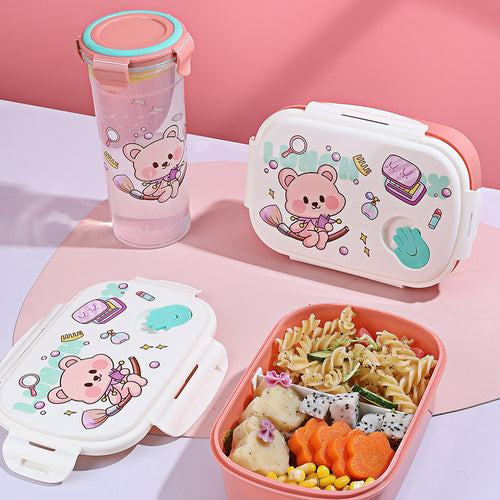 Fun-Themed Cartoon Bento Lunch Box Set