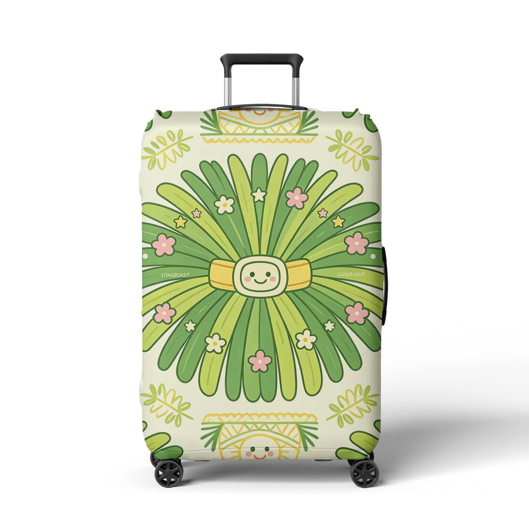 Women's suitcase cover with cheerful Bowlift motif