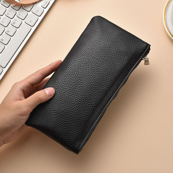 Premium Leather Zippered Pencil Case Bowlift