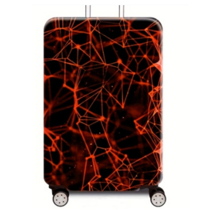 Women Hard Shell Travel Suitcase with Futuristic Network Design Bowlift