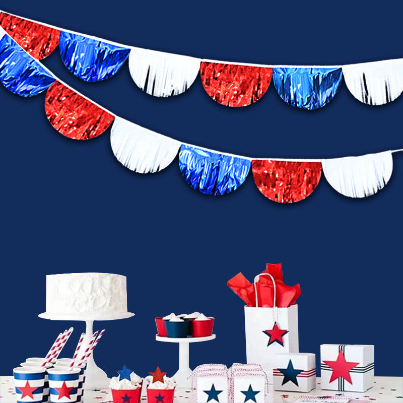 Unisex nan decorative half-circle fringed garland made of metallic foil twelve-piece party decoration with reusable hanging loops Bowlift