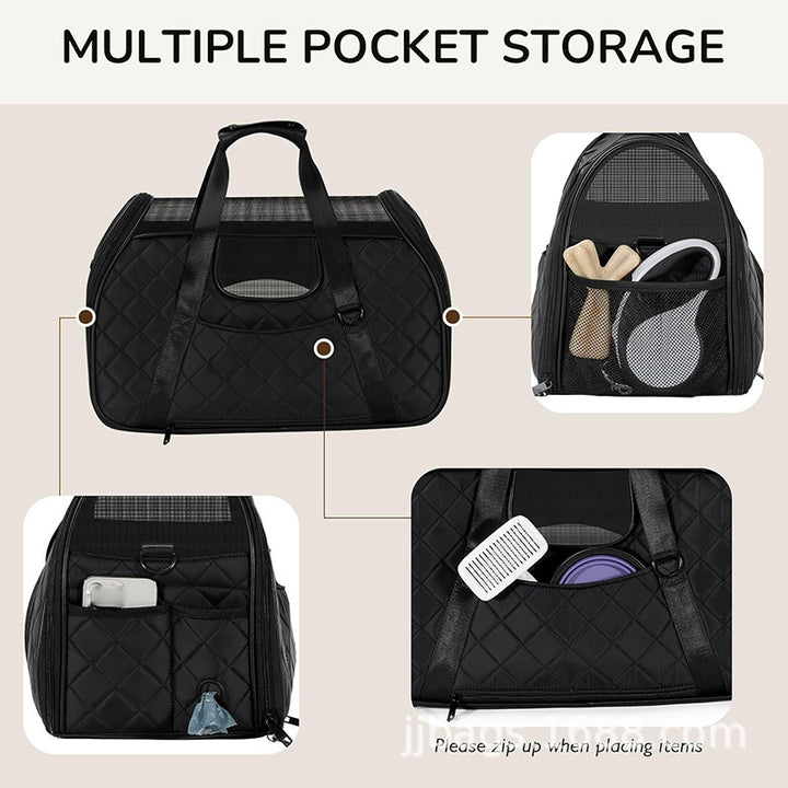 Closed pet transport bag with breathable mesh Bowlift