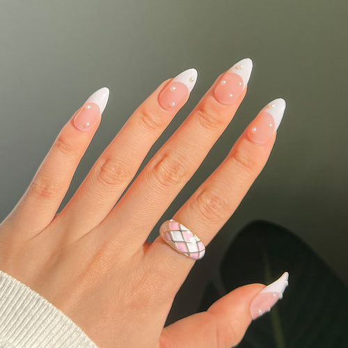 Artful acrylic nails with elegant French tip Bowlift