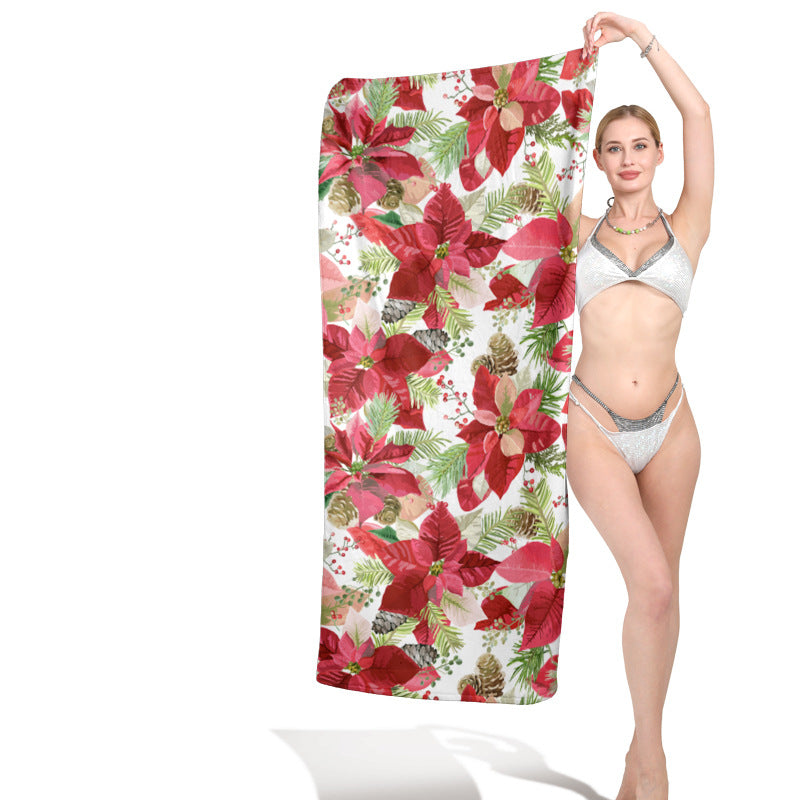 Beach towel with vibrant floral pattern and skin-friendly material Bowlift