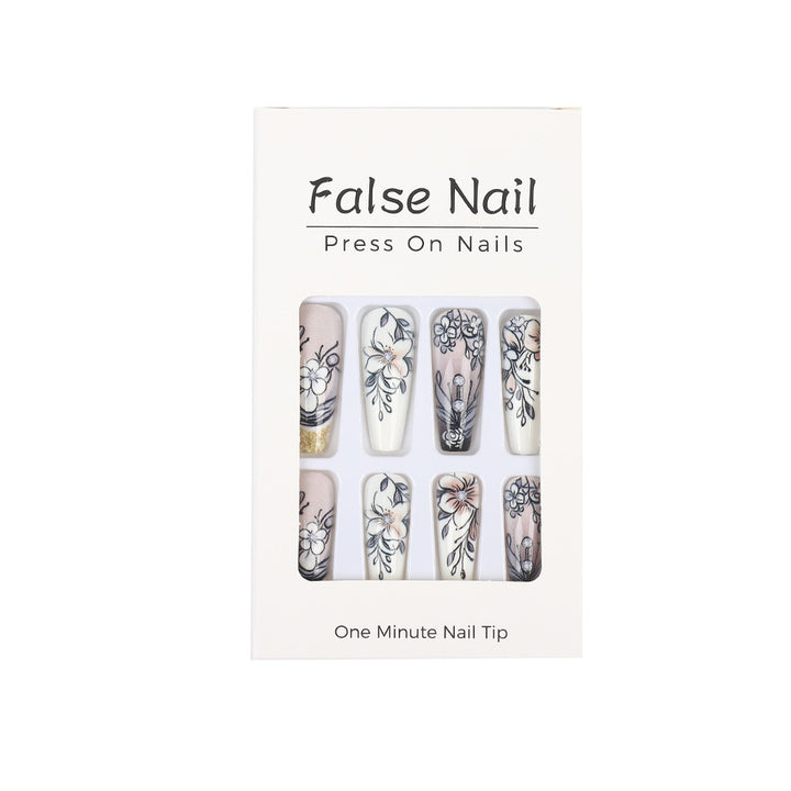 Art Nail Set with Artistic Floral Decorations Bowlift