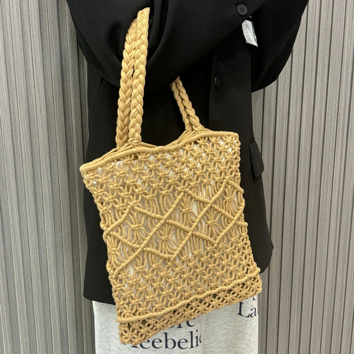 Hand-knotted macrame shopping bag Bowlift