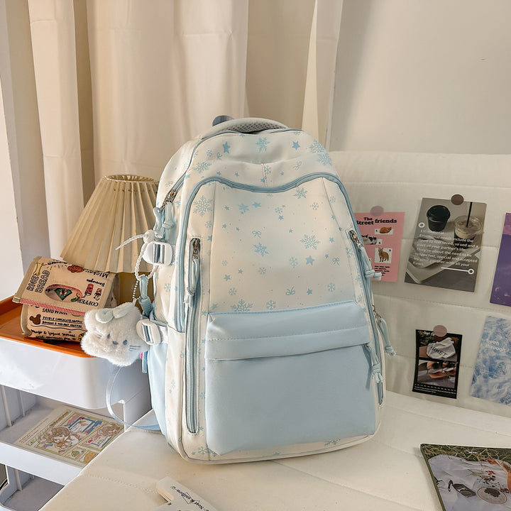 Backpack with Elegant, Floral Design and Many Compartments Bowlift
