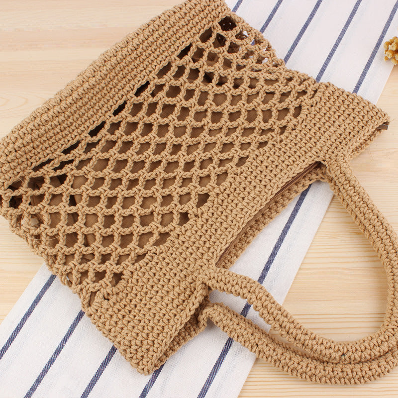 Net shopping bag made of hand-knotted natural material Bowlift