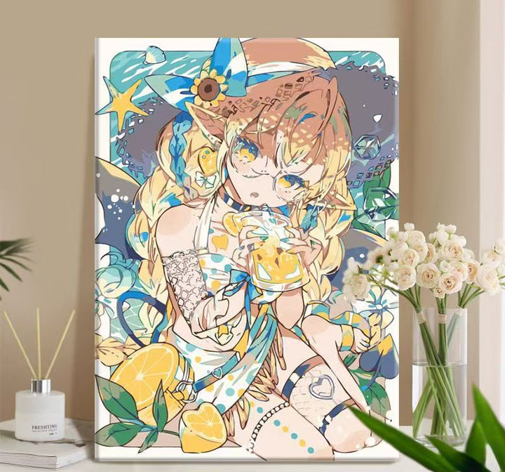 Whimsical Anime-Themed Canvas Art Print Bowlift