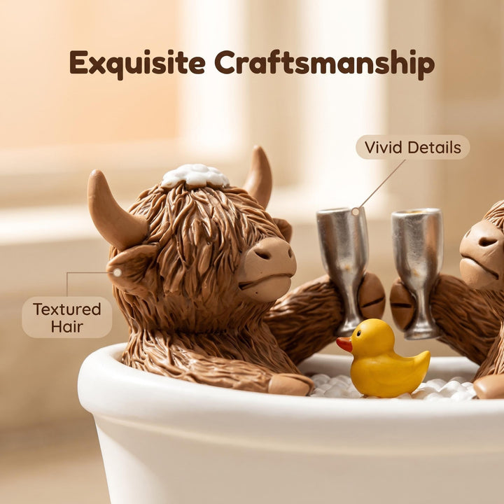 Decoration figure bathing highland cattle Bowlift