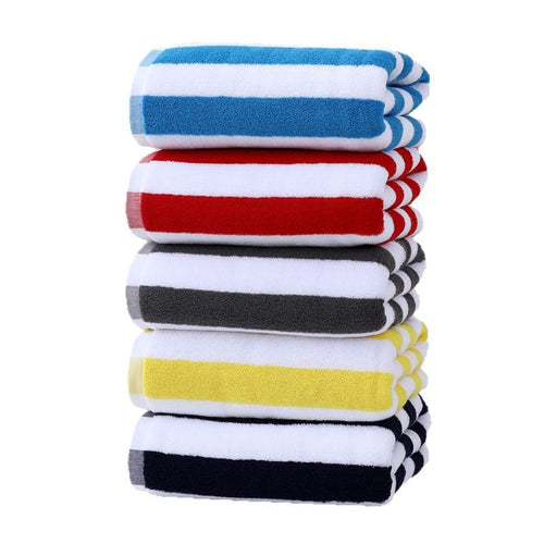 Terry Bath Towel With Vivid Stripe Pattern Bowlift