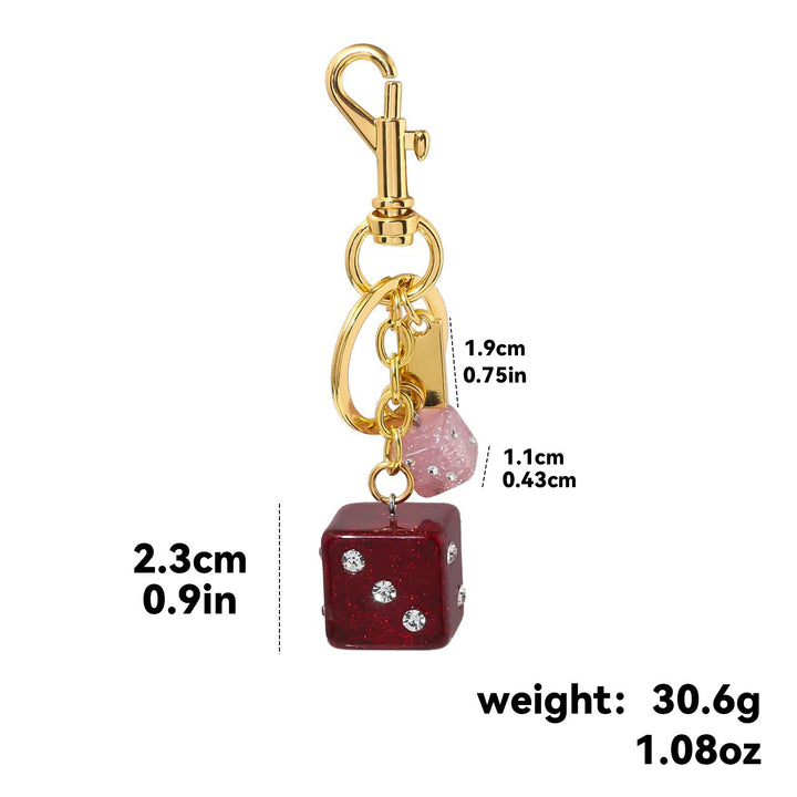 Keychain with Colorful Dice Bowlift
