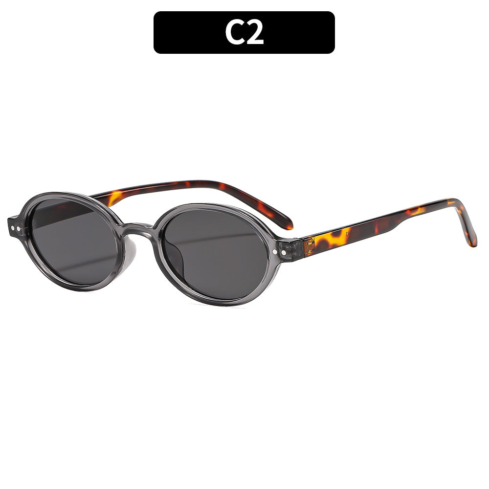 Retro Oval Frame Sunglasses