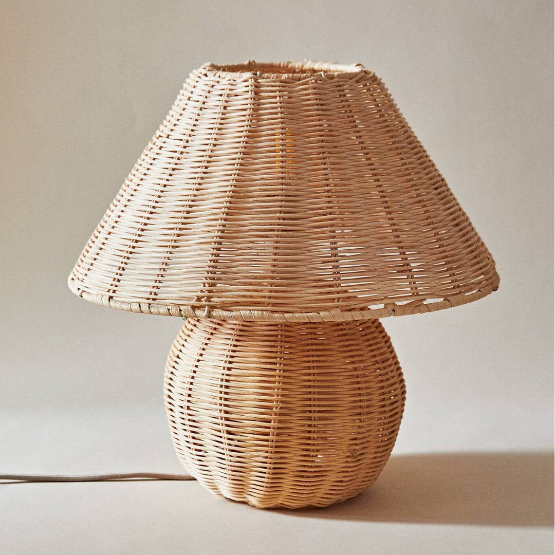 Handcrafted Rattan Table Lamp Bowlift