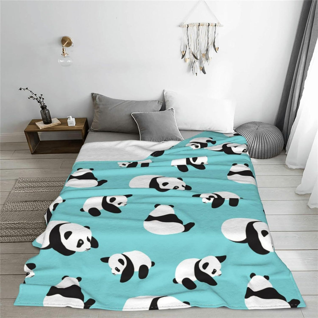 Panda-Themed Soft Plush Throw Blanket