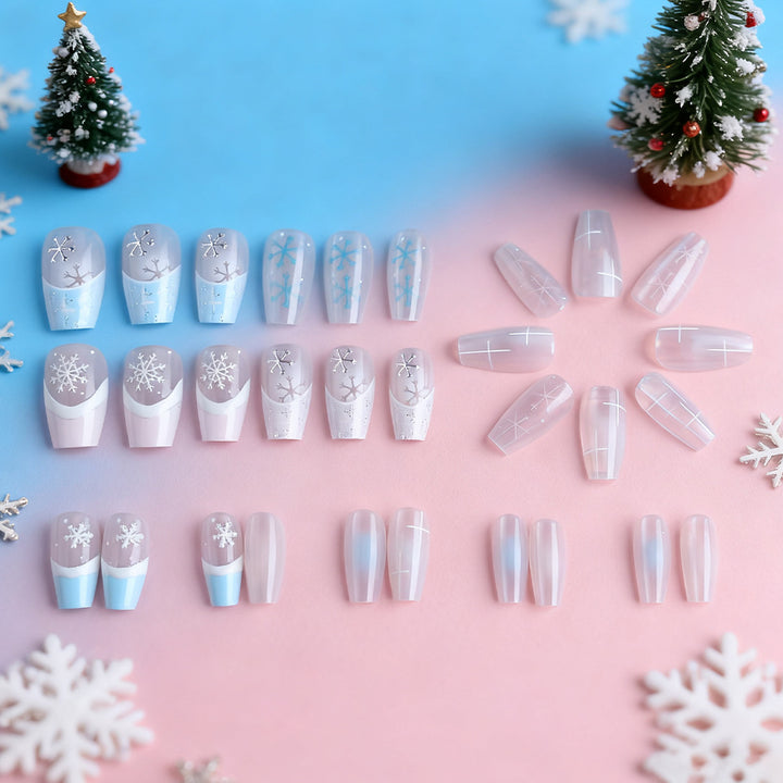 Stylish Winter-Themed Press-On Nails Bowlift