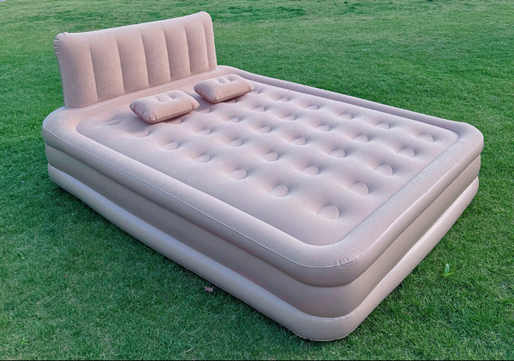 single self-inflating air mattress with built-in electric pump and integrated inflatable pillow Bowlift