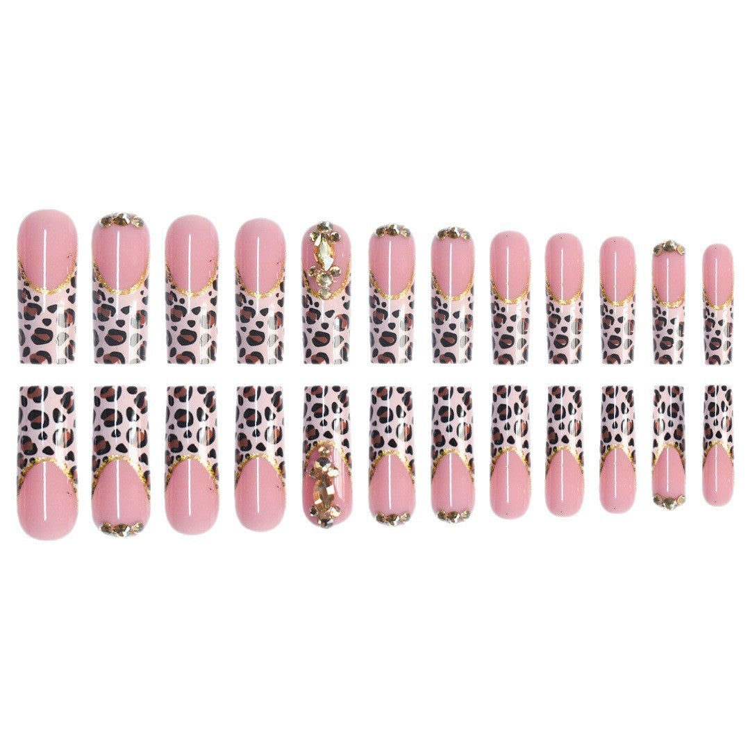 Artistic Leopard Print Press-On Nail Design Bowlift