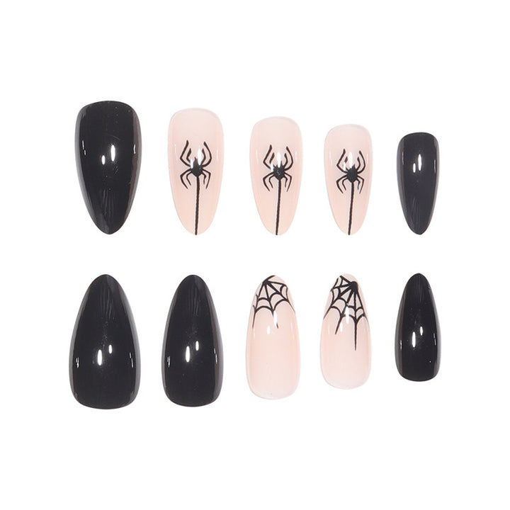 Halloween-Themed Spider and Web Nail Art Extensions Bowlift