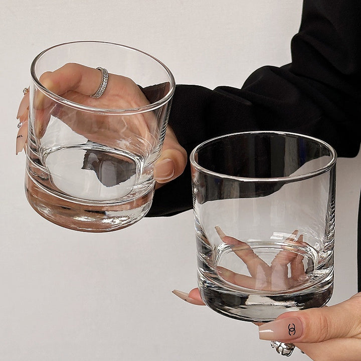 Heavy-Bottom Clear Whiskey Tumbler Glass Bowlift