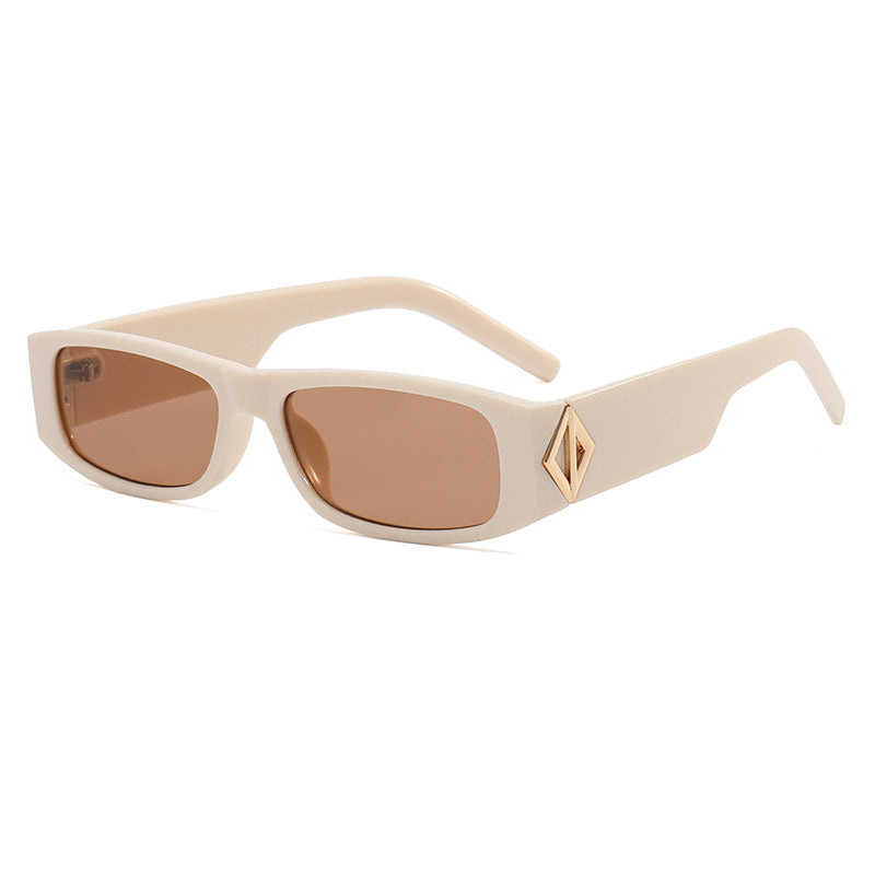 Women's fashionable rectangular sunglasses with stylish metal application Bowlift