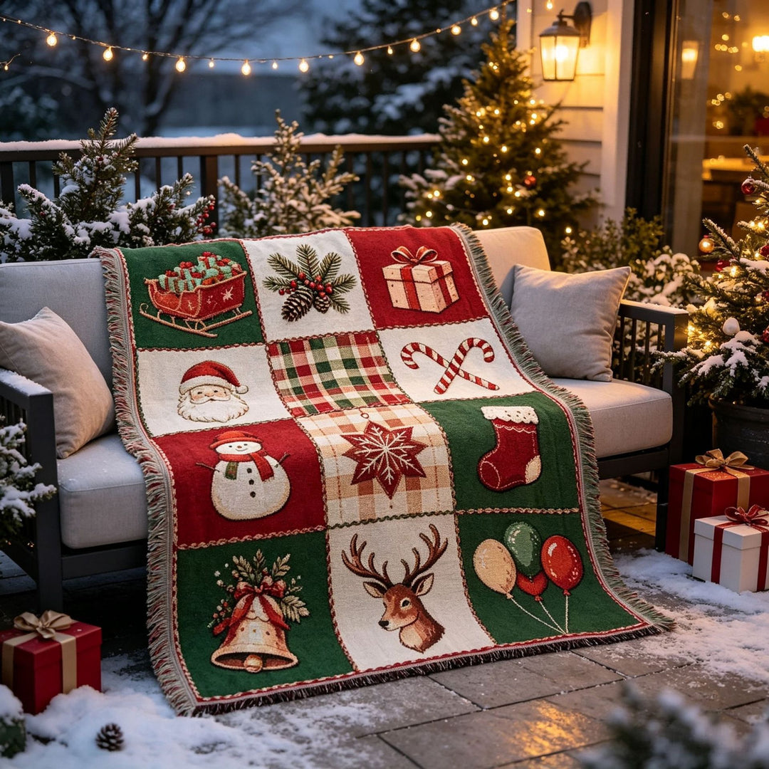 Festive Holiday Theme Throw Blanket