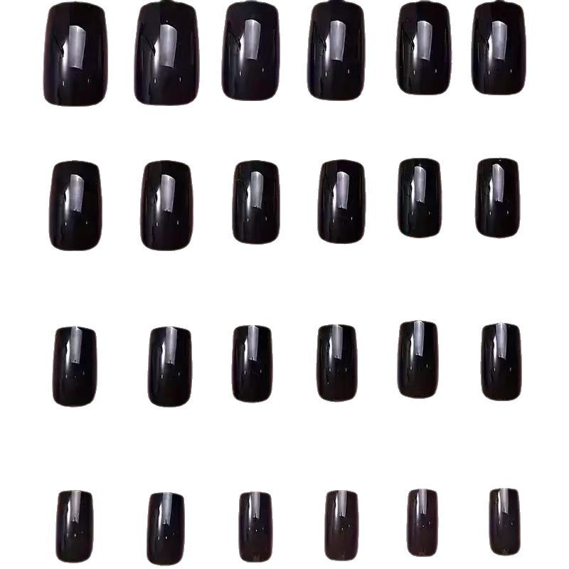 Artificial Nail Set in Shimmering Black Width Bowlift