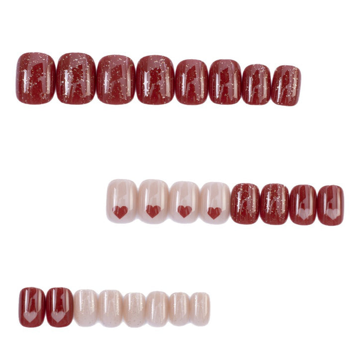 Artificial nails in romantic heart design Bowlift